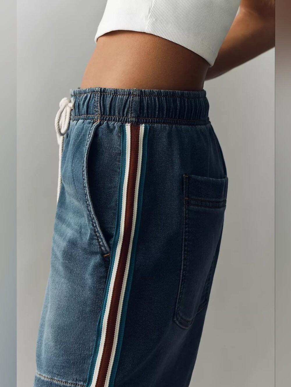 ❣️🪷NWT Anthropologie Pilcro Cotton Blend Drawstring Shorts, Oversized M 🌙